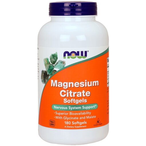 NOW Foods - Magnesium Citrate Softgels - 180 softgels