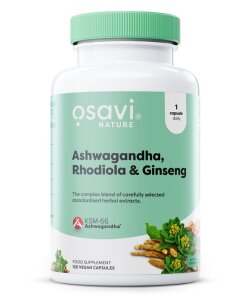 Osavi - Ashwagandha + Rhodiola & Ginseng - 120 vegan capsules