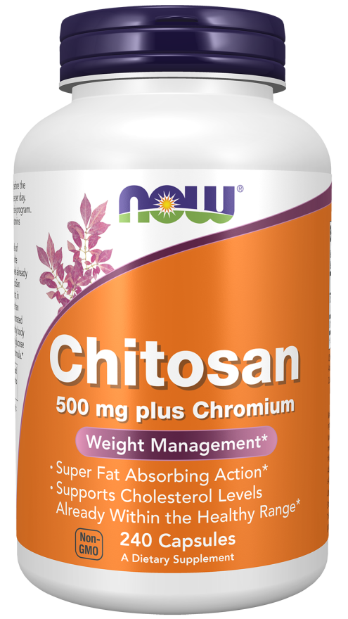 NOW Foods - Chitozan 500 mg z chromem, 240 kapsułek vege - obrazek 4