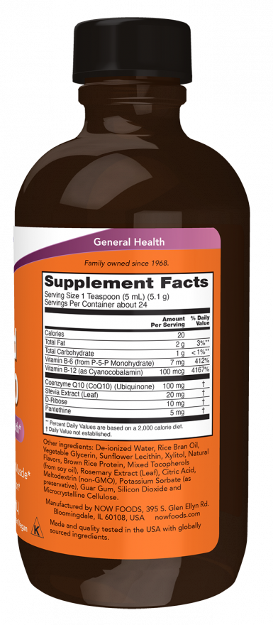 NOW - Płynny CoQ10 o smaku pomarańczowym, 118 ml - obrazek 2