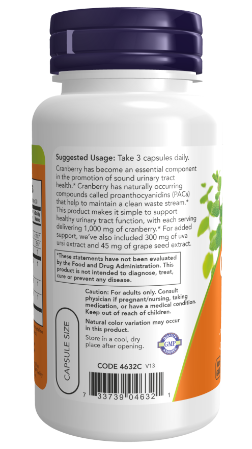 NOW Foods - Żurawina z PACs, 90 kapsułek roślinnych - obrazek 3