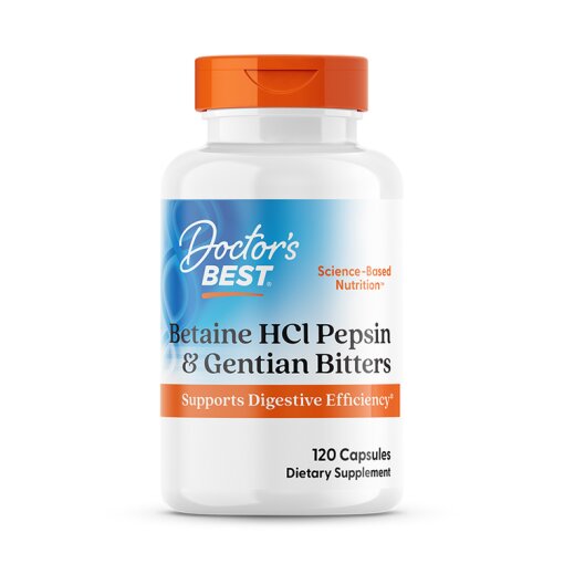 Doctor's Best Betaine HCl Pepsin & Gentian Bitters