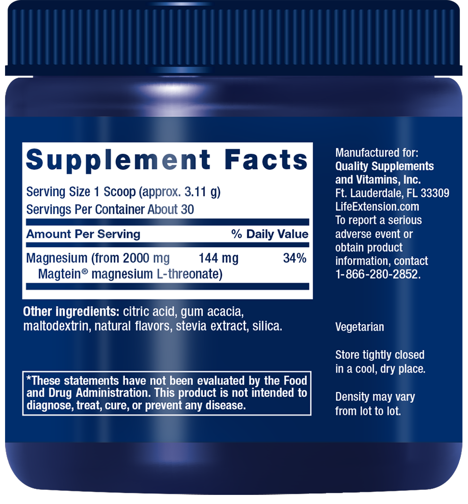 Life Extension - Neuro-Mag, Magnez L-Treonian, Tropikalny Poncz - 93g - obrazek 2