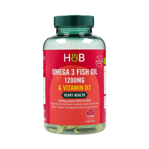 Holland & BarrettOmega 3 Fish Oil + D3 1200mg 120 Capsules(184)Heart HealthEveryday Health