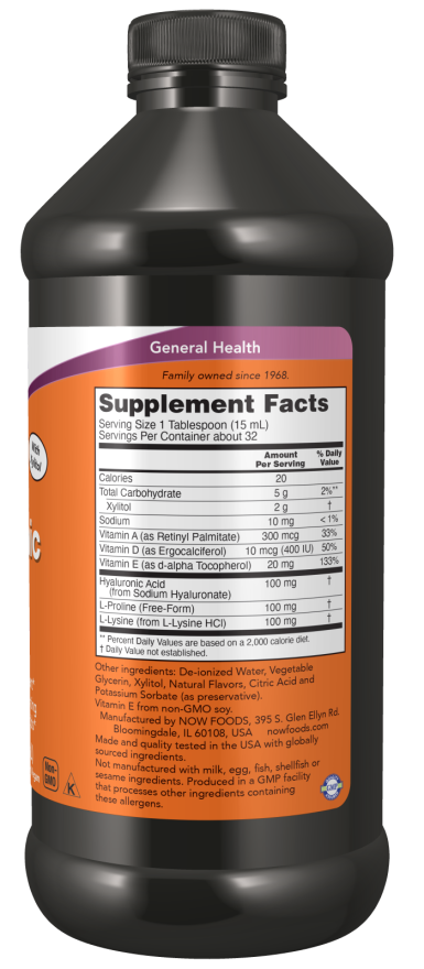 NOW Foods - Płynny kwas hialuronowy, 473 ml - obrazek 2