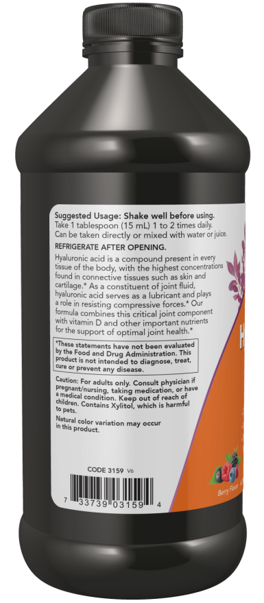 NOW Foods - Płynny kwas hialuronowy, 473 ml - obrazek 3