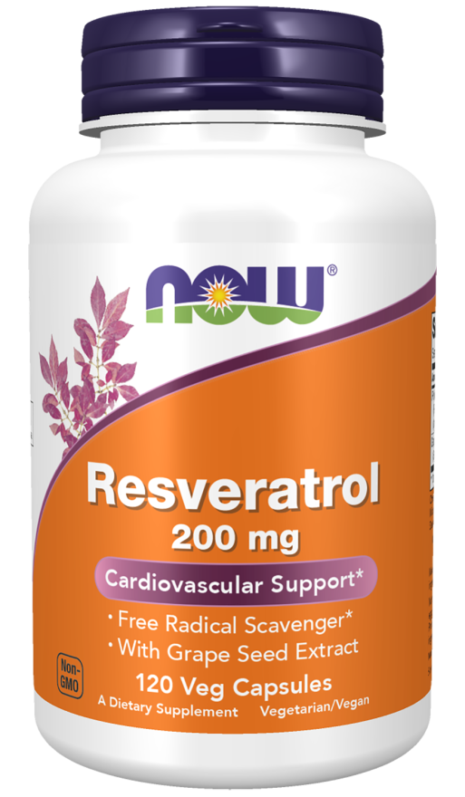 NOW - Naturalny Resweratrol z Ekstraktem Czerwonego Wina, 200 mg - 60 kapsułek vege - obrazek 4