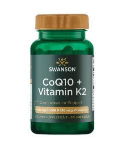 SWANSON CoQ10 100mg + Witamina  K2 180mcg 60sgels
