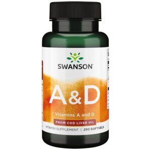 SWANSON Witamina A + D 250sgels