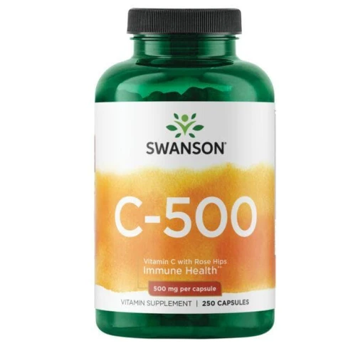 SWANSON Witamina C500 + dzika ró¿a 250 kaps