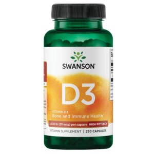 SWANSON Witamina D-3 1000IU 250 kaps.
