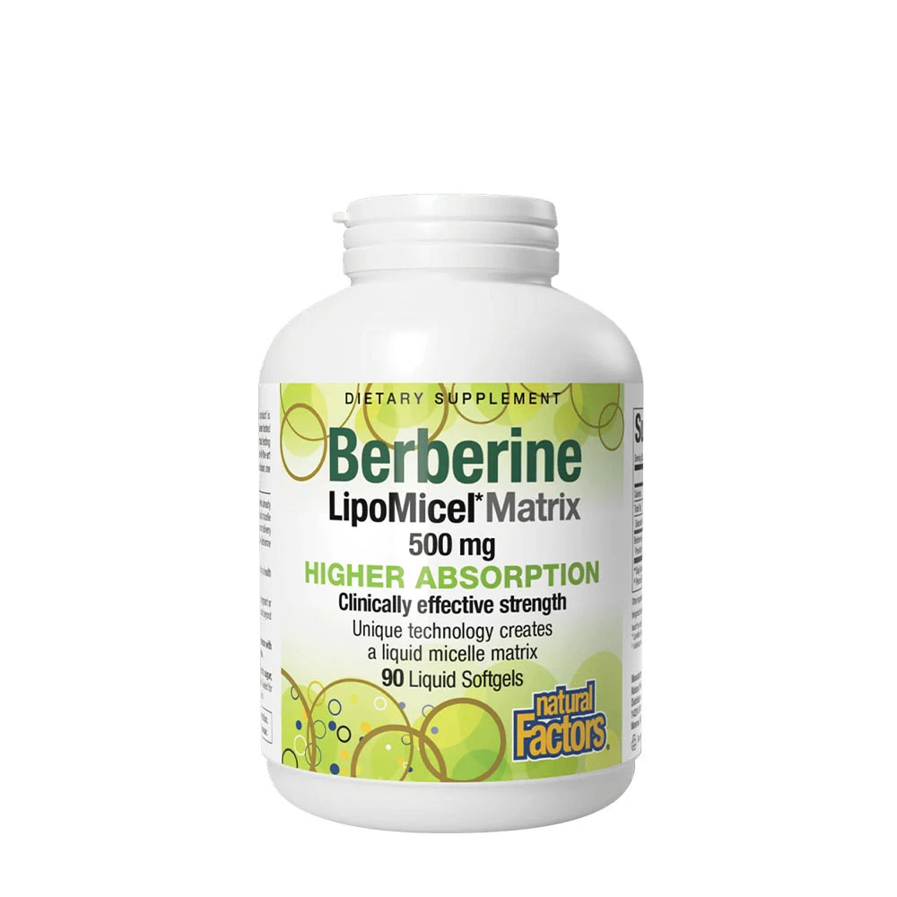 Natural Factors Berberine LipoMicel Matrix - 500 mg Berberine (90 Softgels)