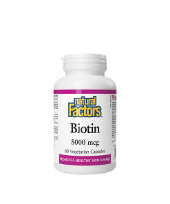 Natural Factors Biotin 5000 mcg (60 Veggie Capsules)