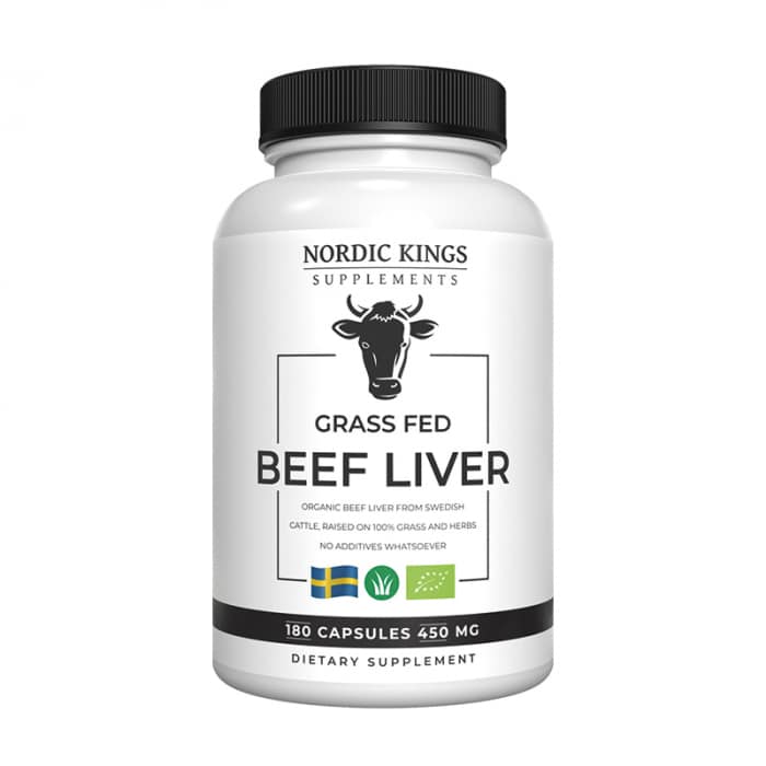 Nordic Kings 100% Græsfodret Økologisk Okselever - 180 kapsler