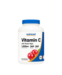 Nutricost - Vitamin C with Rose Hips Capsules (240 Capsules)