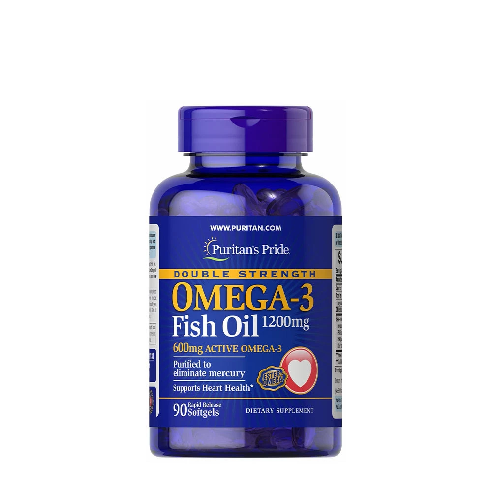 Puritans Pride Double Strength Omega-3 Fish Oil (90 Softgels)