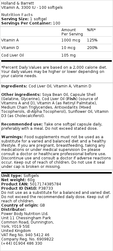 3300 IU - 100 softgels