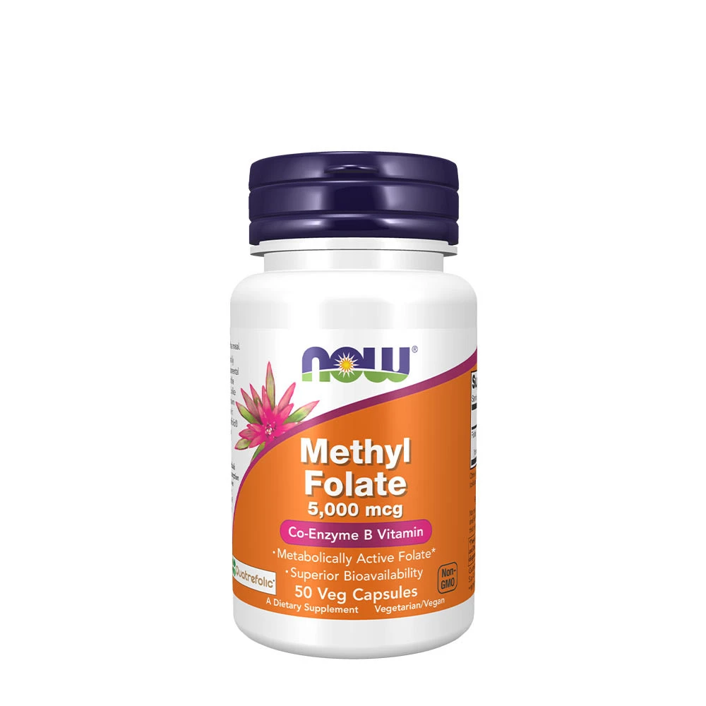 NOW Methyl Folate 5000 mcg (50 Veg Capsules)