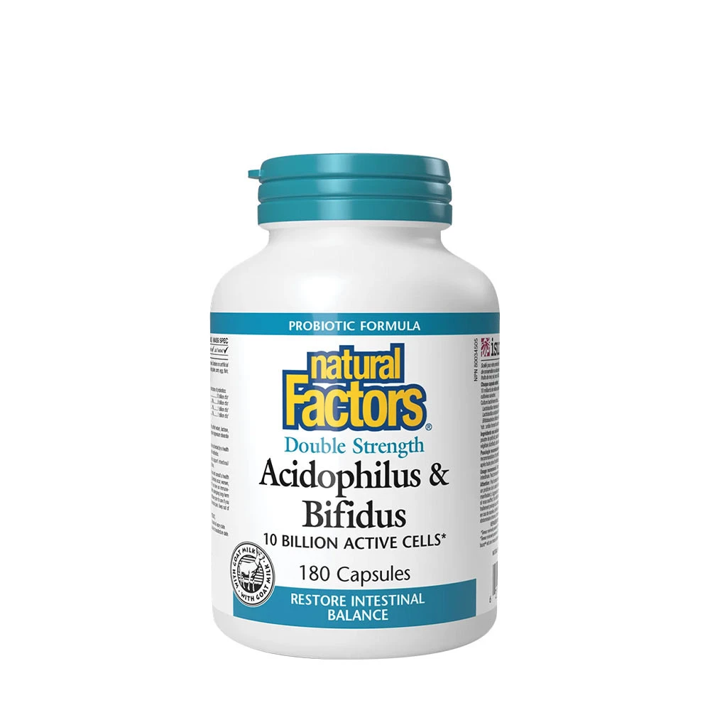 Natural Factors Acidophilus & Bifidus Double Strength (180 Capsules)