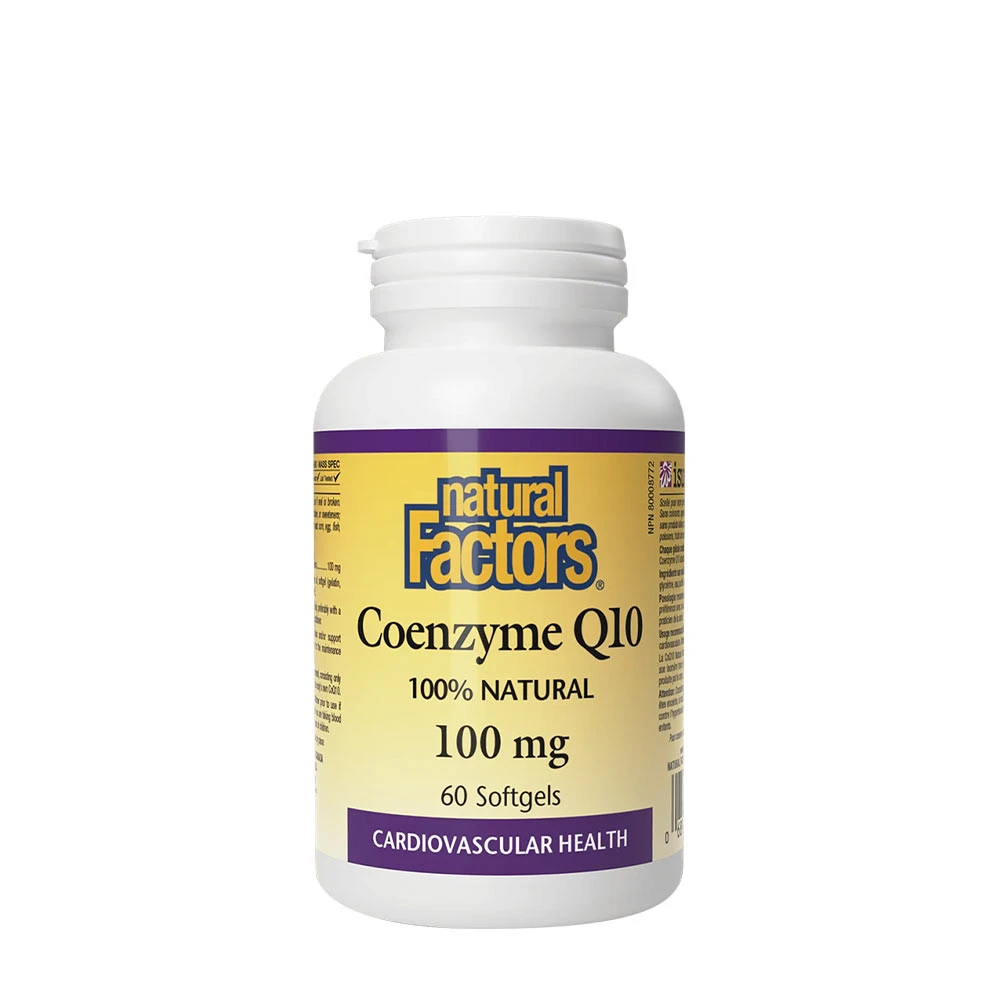 Natural Factors Coenzyme Q10 100 % Natural 100 mg (60 Softgels)