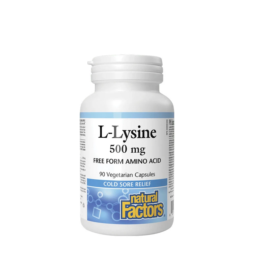 Natural Factors L-Lysine Amino Acid 500 mg (90 Capsules)