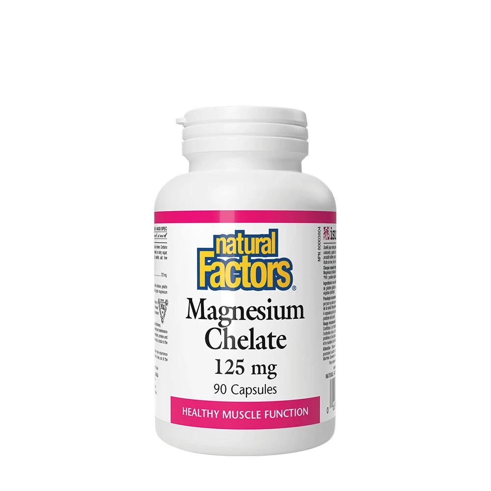 Natural Factors Magnesium Chelate 125 mg (90 Capsules)