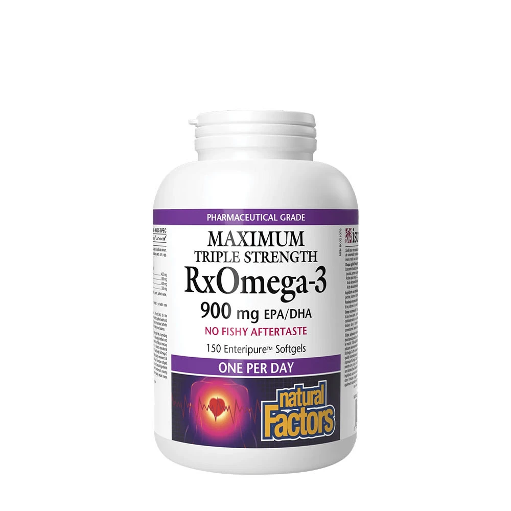 Natural Factors RxOmega-3 Maximum Triple Strength 900 mg (150 Softgels)