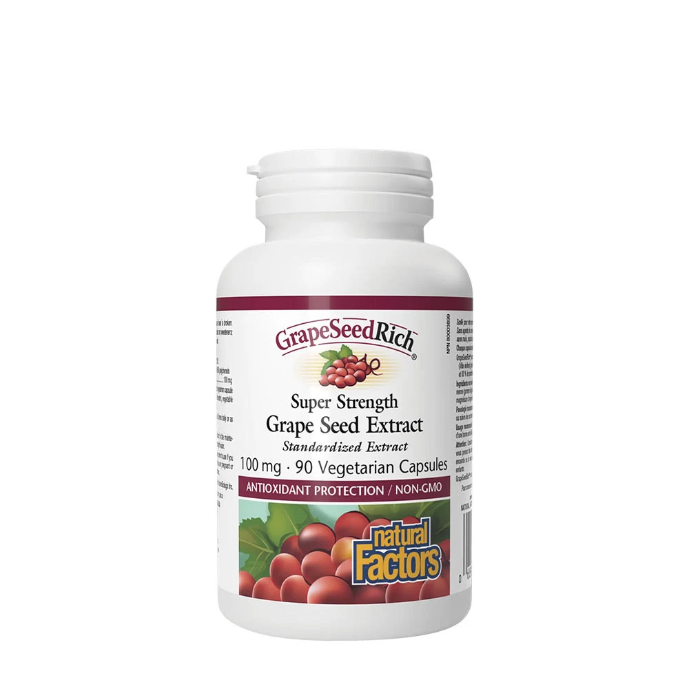 Natural Factors Super Strength Grape Seed Extract 100 mg (90 Capsules)