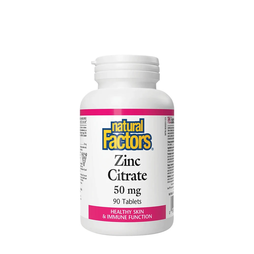 Natural Factors Zinc Citrate 50 mg (90 Tablets)