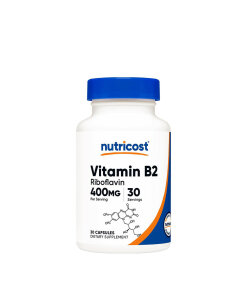 Nutricost Vitamin B2 Riboflavin 400 mg (30 Capsules)